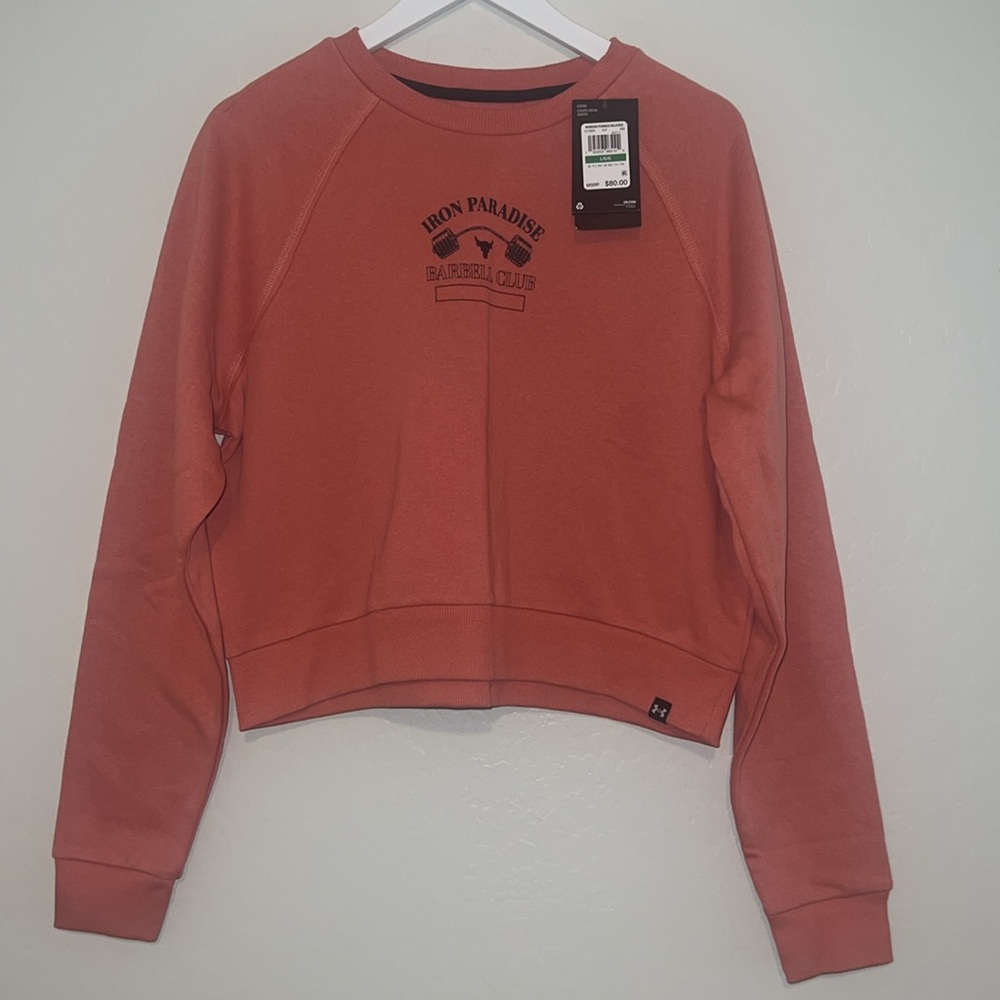 NWT Under Armour Project Rock Home Gym Fleece Crew L - Picture 5 of 7